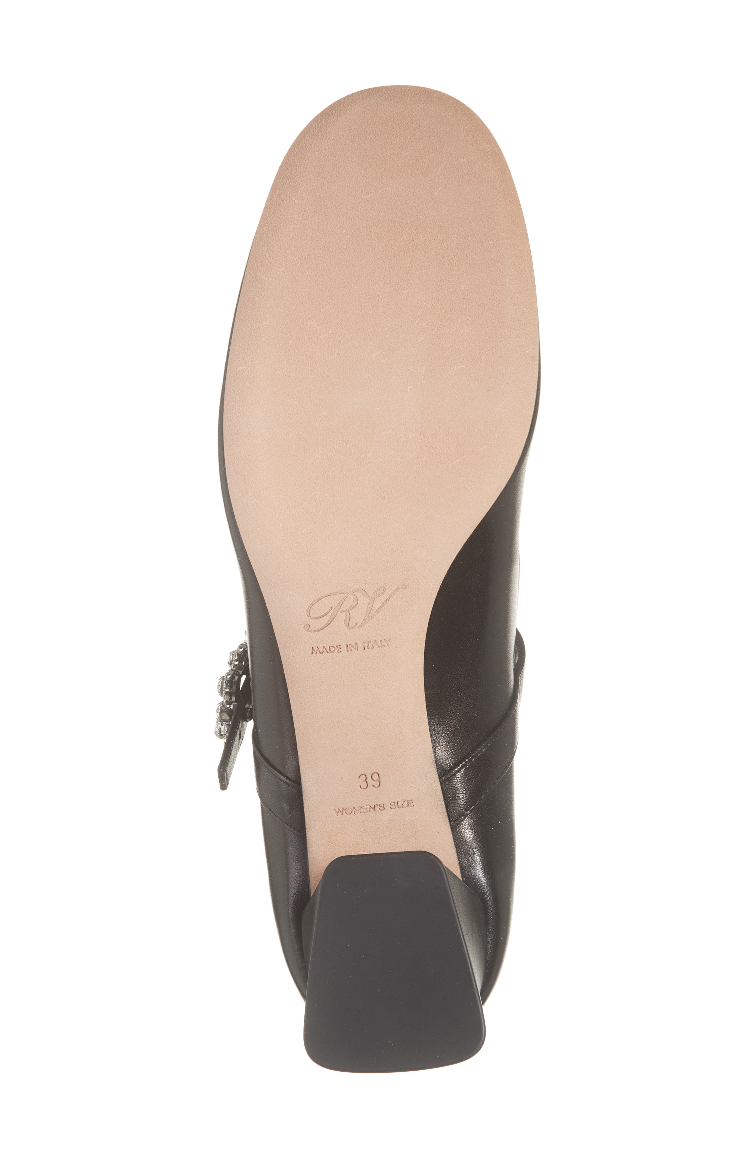 Mini Flower Babies Leather Mary Jane Pump, Alternate, color, NERO