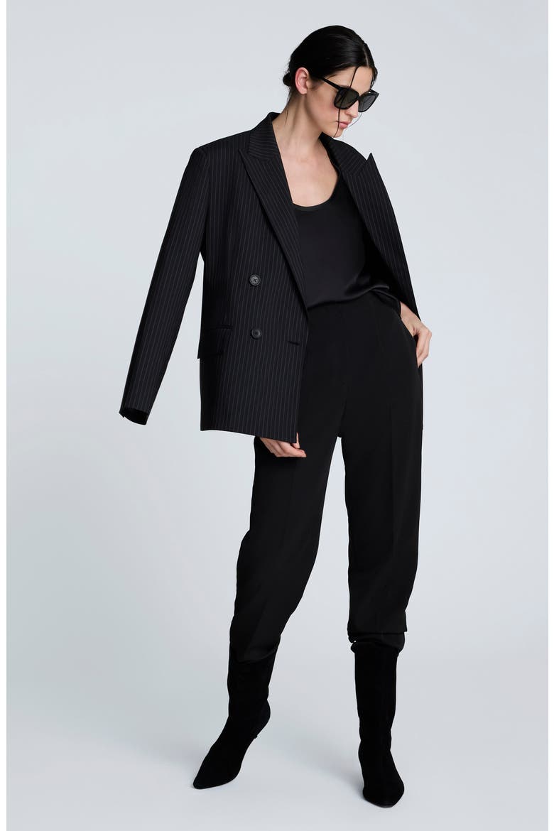 Luxe Twill Straight Leg Pants, Alternate, color, BLACK