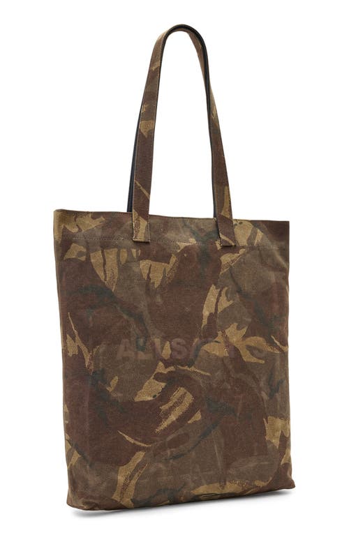 Shop Allsaints Yuto Deadstock Canvas Tote Bag In Camo Green
