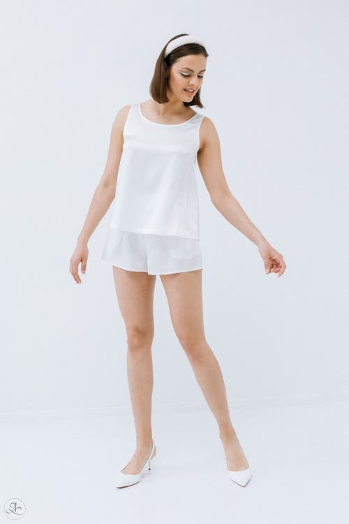 Alas Persephone Silk Shorts In White