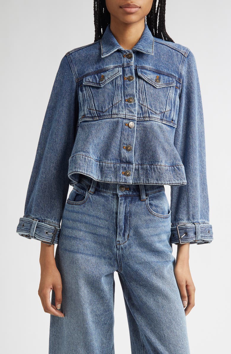 MELITTA BAUMEISTER Denim Crop Jacket, Main, color, 