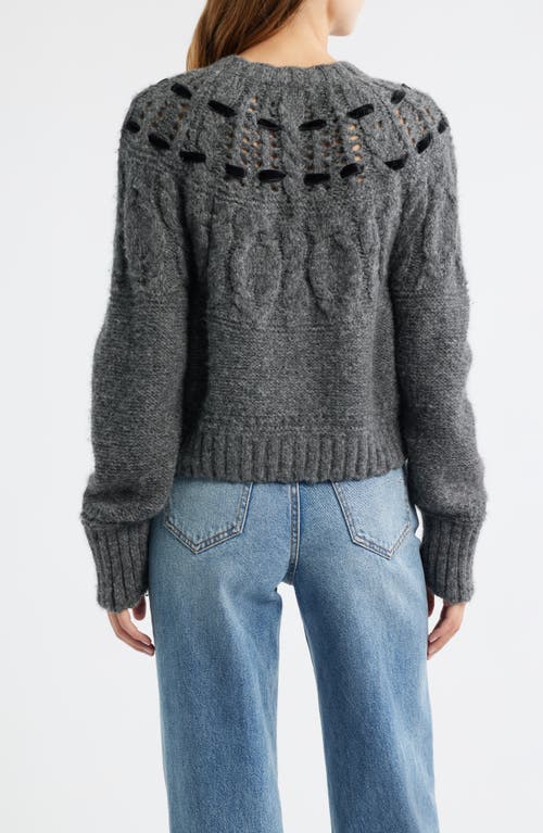 Loveshackfancy Clementian Alpaca & Wool Blend Cardigan In Gray