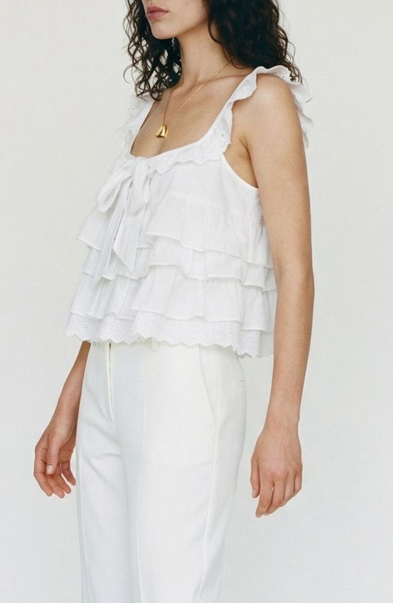 VERO MODA Sandy Sleeveless Layered Top, Alternate, color, Snow White