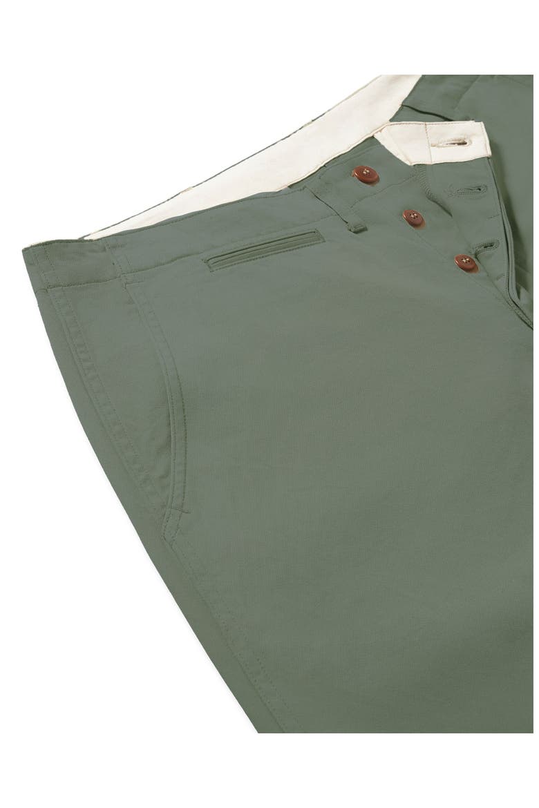 Officer Cotton Satin Chino Trousers, Alternate, color, GREEN
