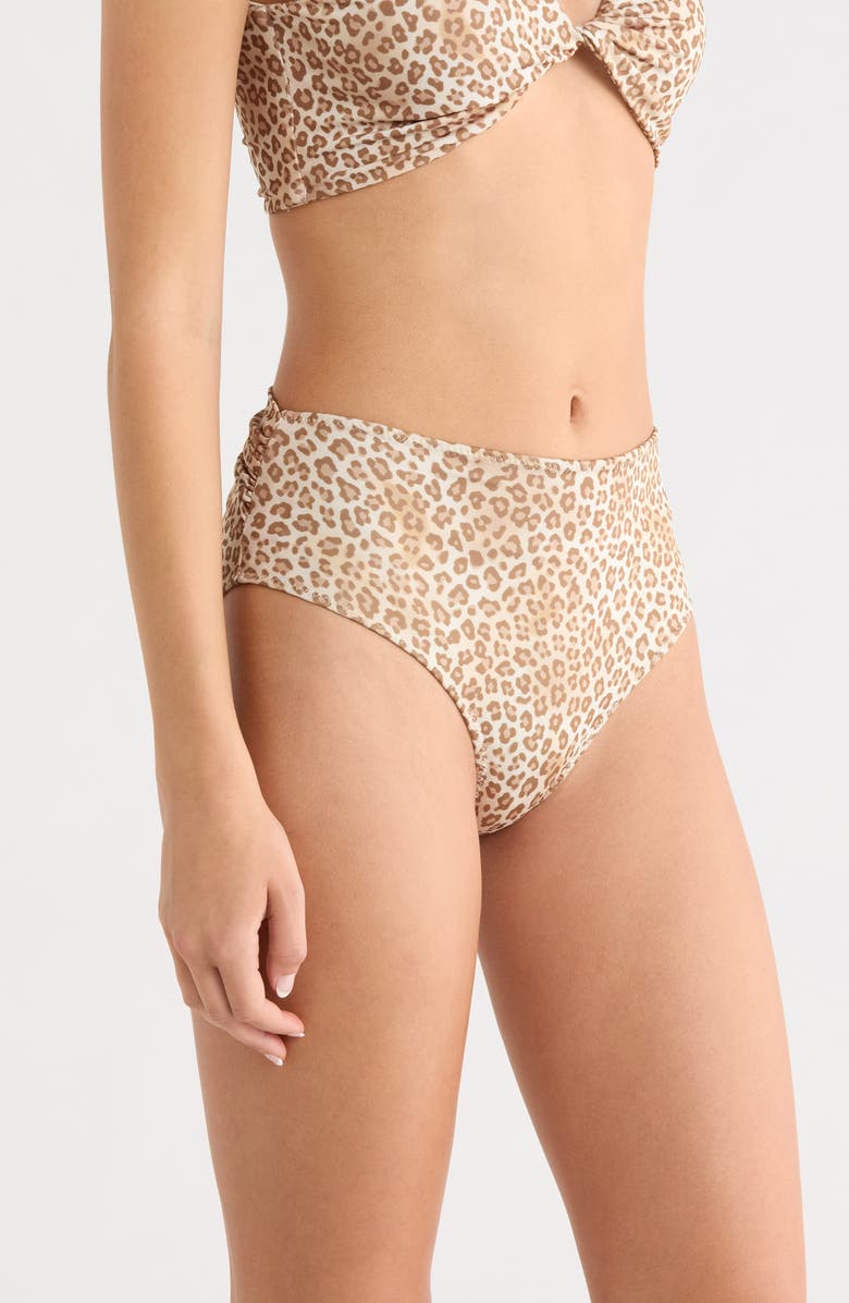 Ramy Brook Dina Leopard Bikini Bottoms, Alternate, color, Light Leopard