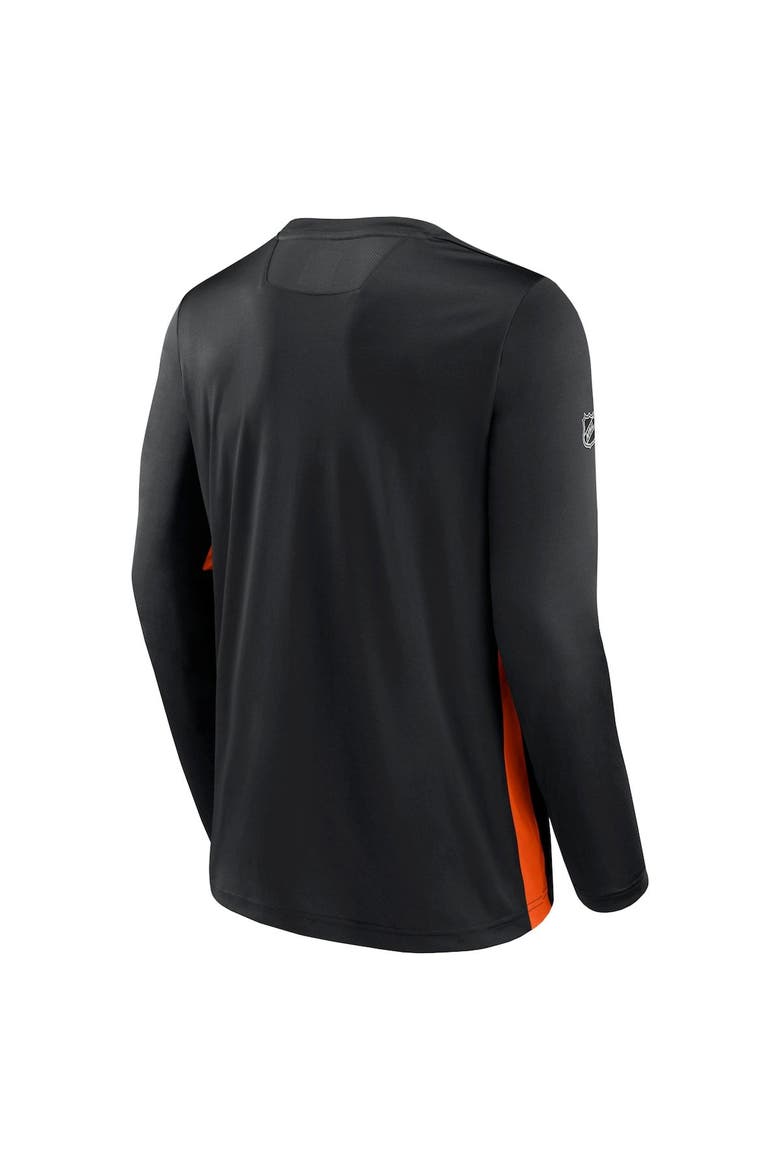 Men's Fanatics Branded Black Philadelphia Flyers Authentic Pro Rink Performance Long Sleeve T-Shirt, Alternate, color, Black