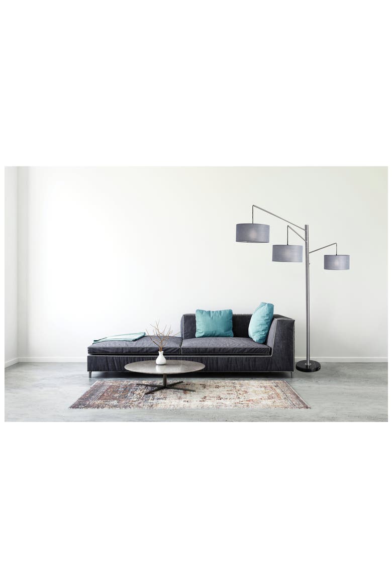 Wellington 3-Arm Arc Floor Lamp, Alternate, color, BRUSHED STEEL