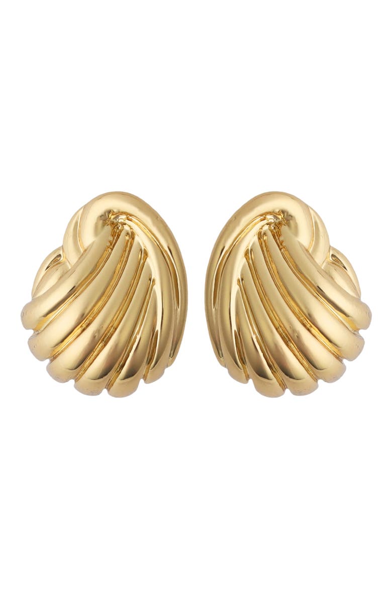 Ridged Twist Stud Earrings, Main, color, GOLD