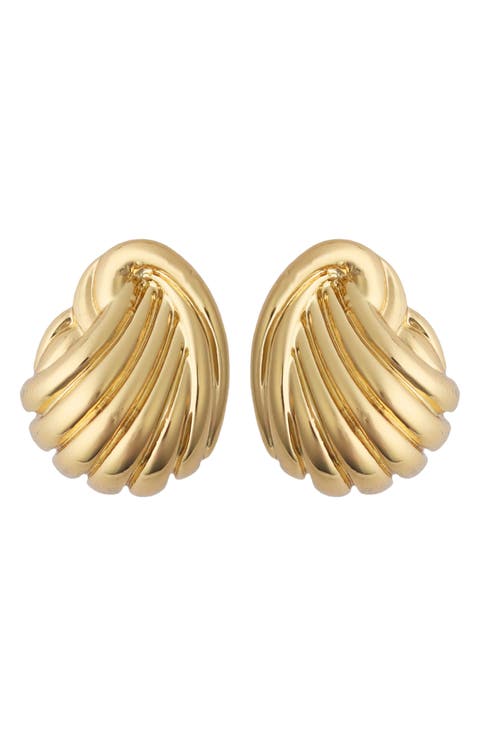 Ridged Twist Stud Earrings