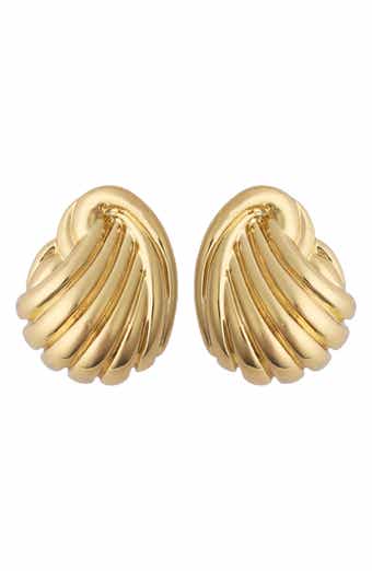 Panacea Ridged Twist Stud Earrings