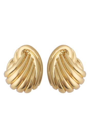 Panacea Ridged Twist Stud Earrings In Gold