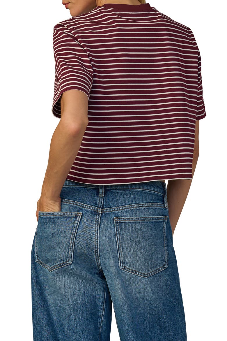 The Boxy Crop T-Shirt, Alternate, color, BORDEAUX BRETON ST