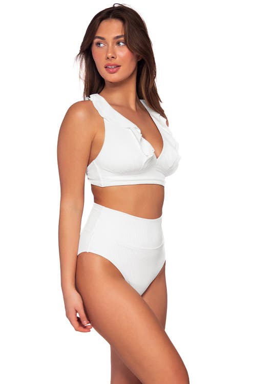 Sunsets Willa Ruffle Wire-free Bikini Top In Paloma