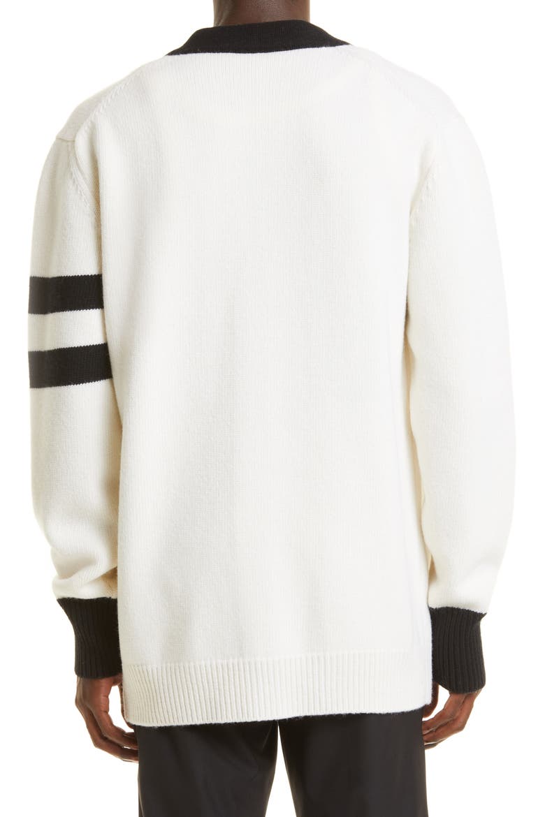 Colorblock DG Logo Wool Cardigan, Alternate, color, COMBINED COLOUR