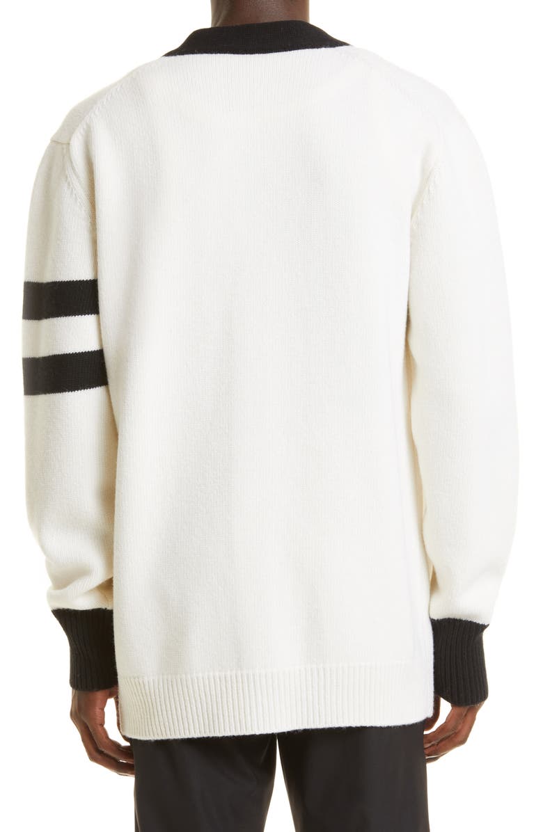 Dolce&Gabbana Colorblock DG Logo Wool Cardigan, Alternate, color, 