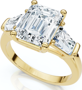 Bliss Diamond Certified 4Ct Randi Emerald Diamond Engagement Ring 14k Gold or PT Lab Grown