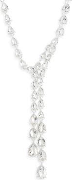 NORDSTROM RACK Pear Cut Cubic Zirconia Y-Necklace