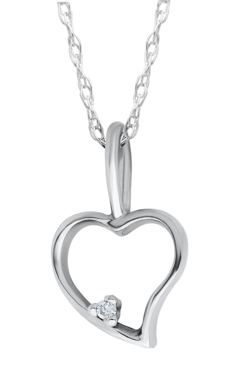 Mignonette Diamond & 14K Gold Heart Pendant Necklace, Main, color, 