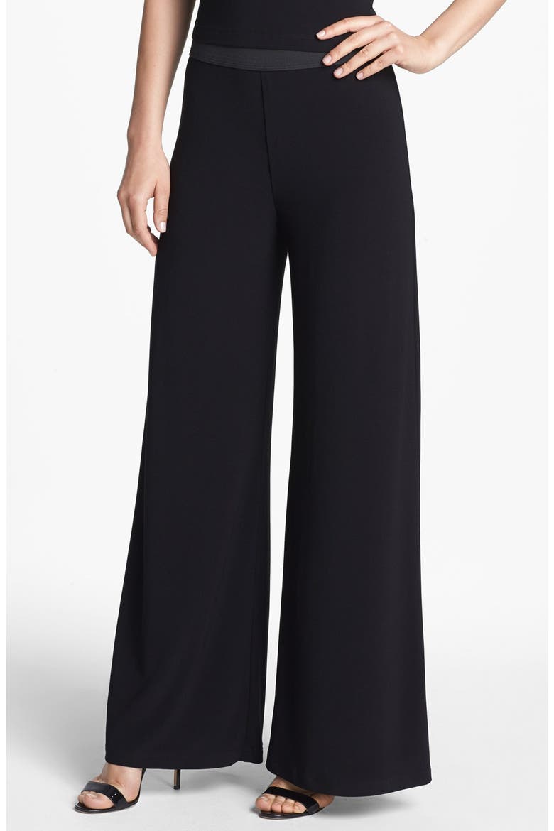 Wide Leg Knit Pants, Main, color, BLACK