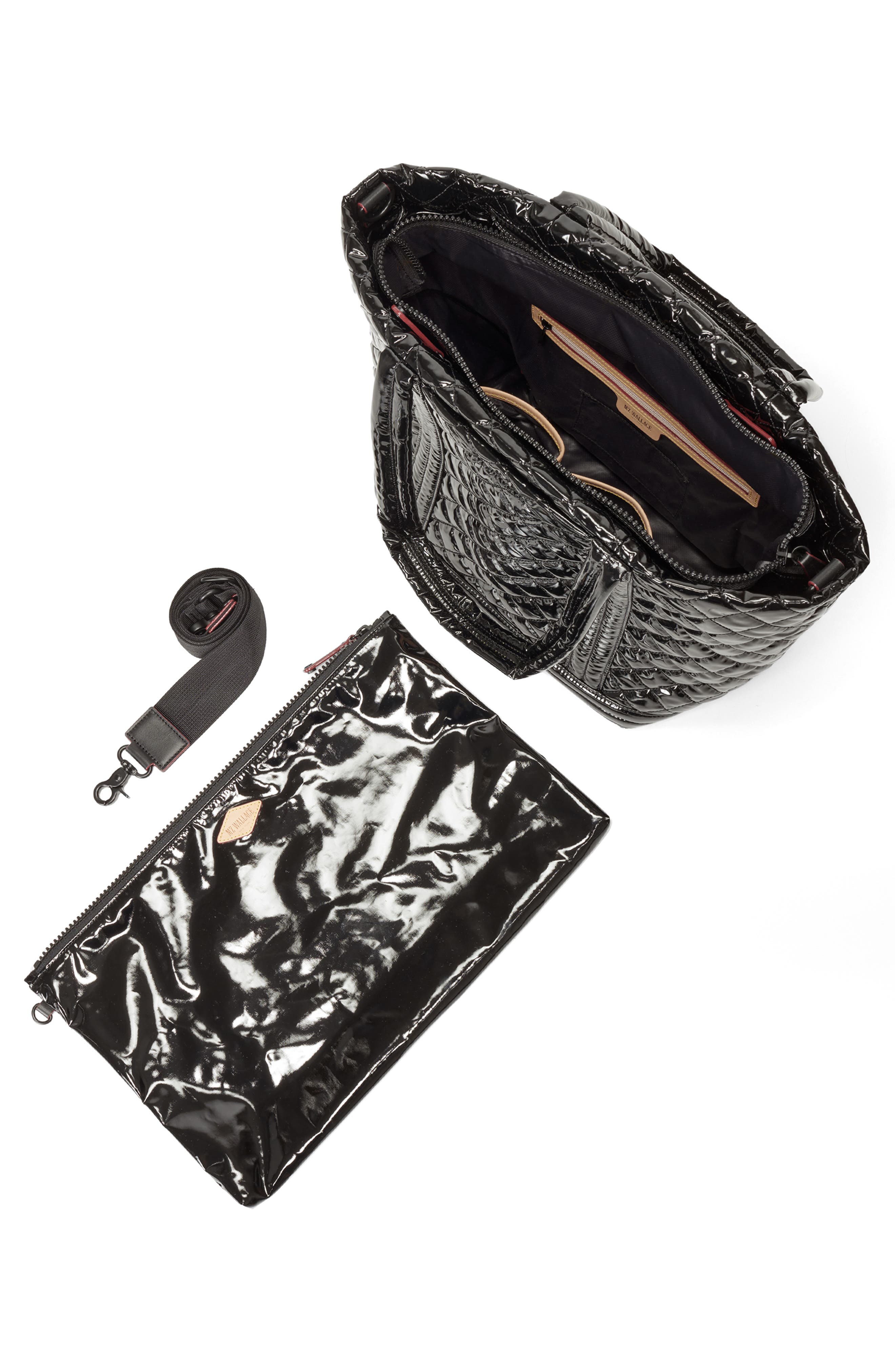 Medium Empire II Quilted Nylon Tote, Alternate, color, BLACK LACQUER