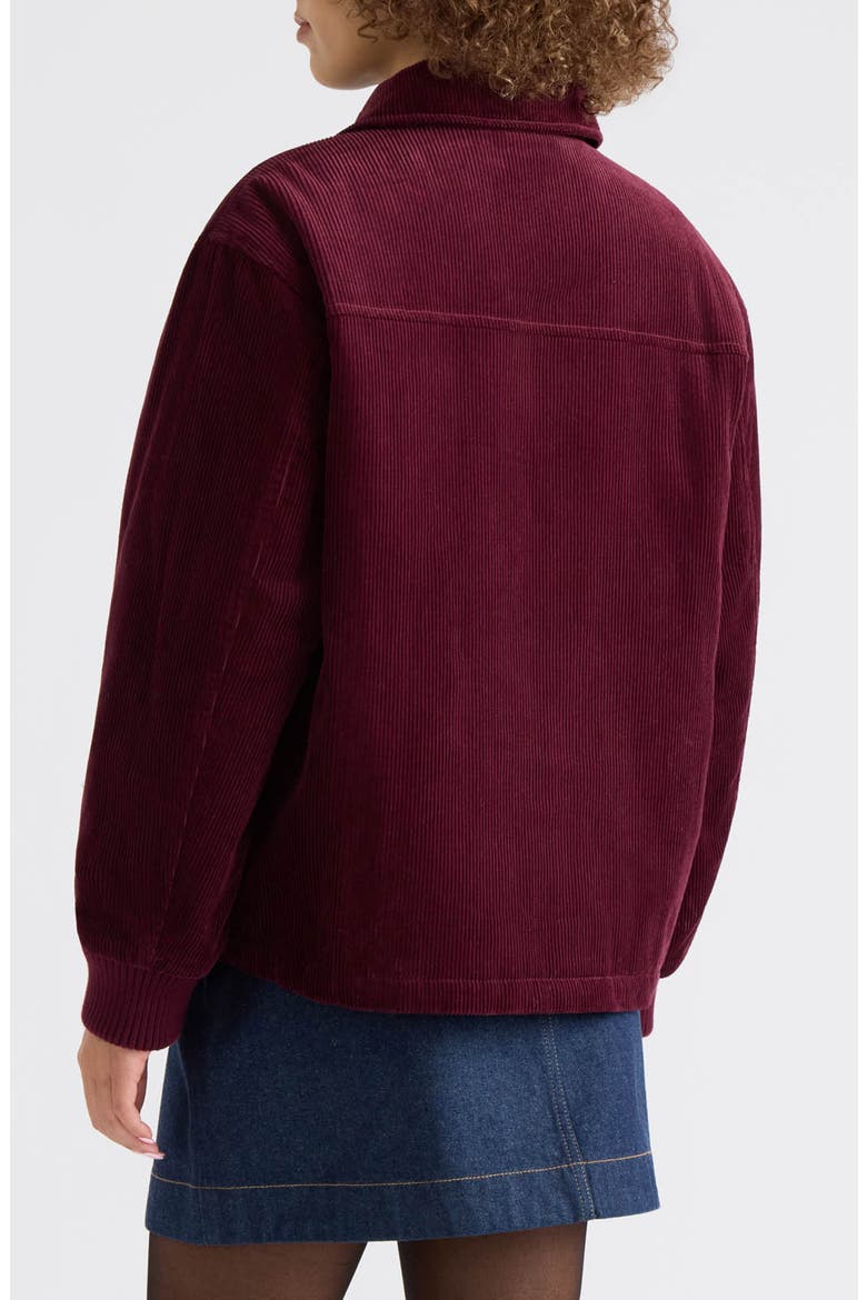 Bente Corduroy Padded Boyfriend Jacket, Alternate, color, BORDEAUX