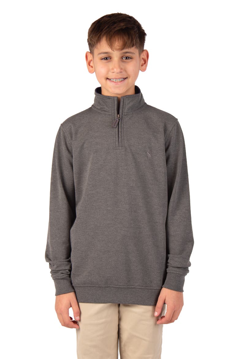 Kids' Fleece Quarter-Zip Pullover, Main, color, CHARCOAL HEATHER