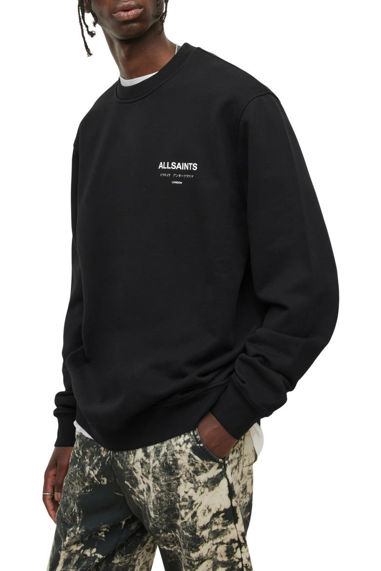 Underground Logo Organic Cotton Graphic Sweatshirt, Alternate, color, JET BLACK