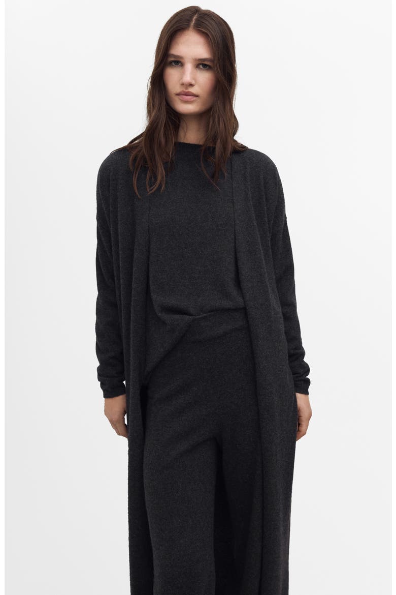 Cashmere Long Cardigan, Alternate, color, CHARCOAL