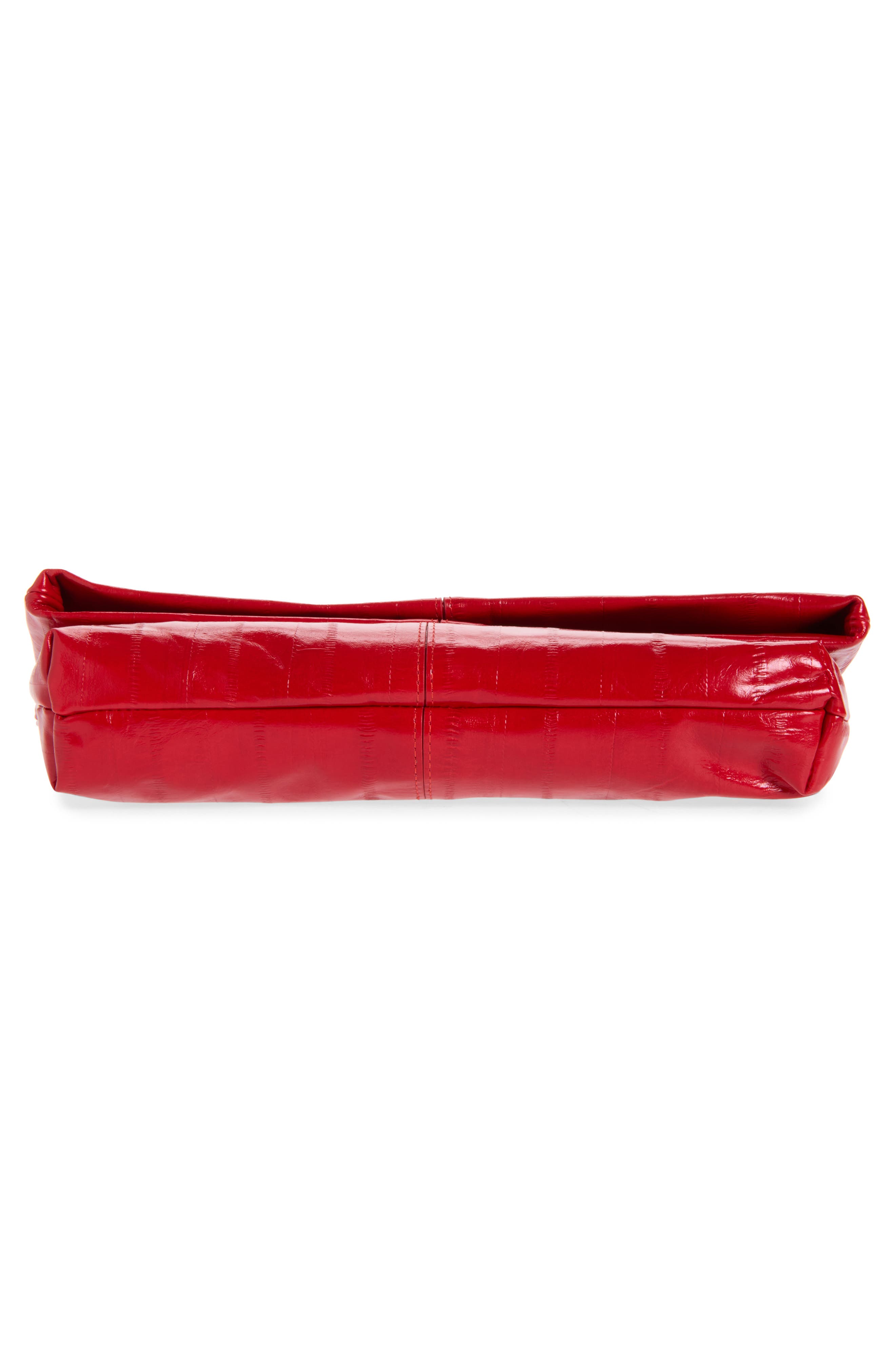 Inez Leather Clutch, Alternate, color, LADYBUG EEL