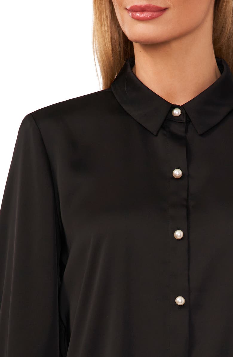 CeCe Satin Button-Up Shirt, Alternate, color,