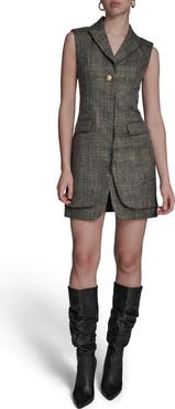BCBG Windowpane Plaid Sleeveless Minidress