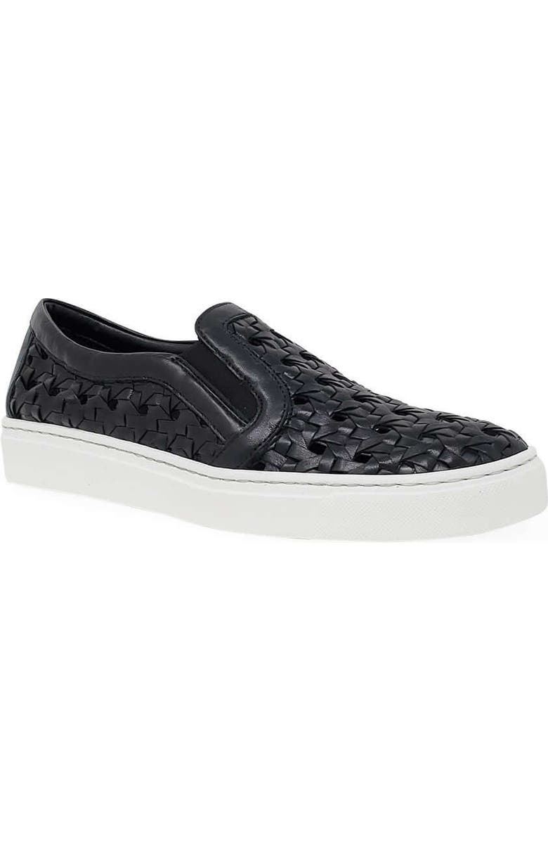 Madison Maison Leather Woven Sneaker, Alternate, color, Black
