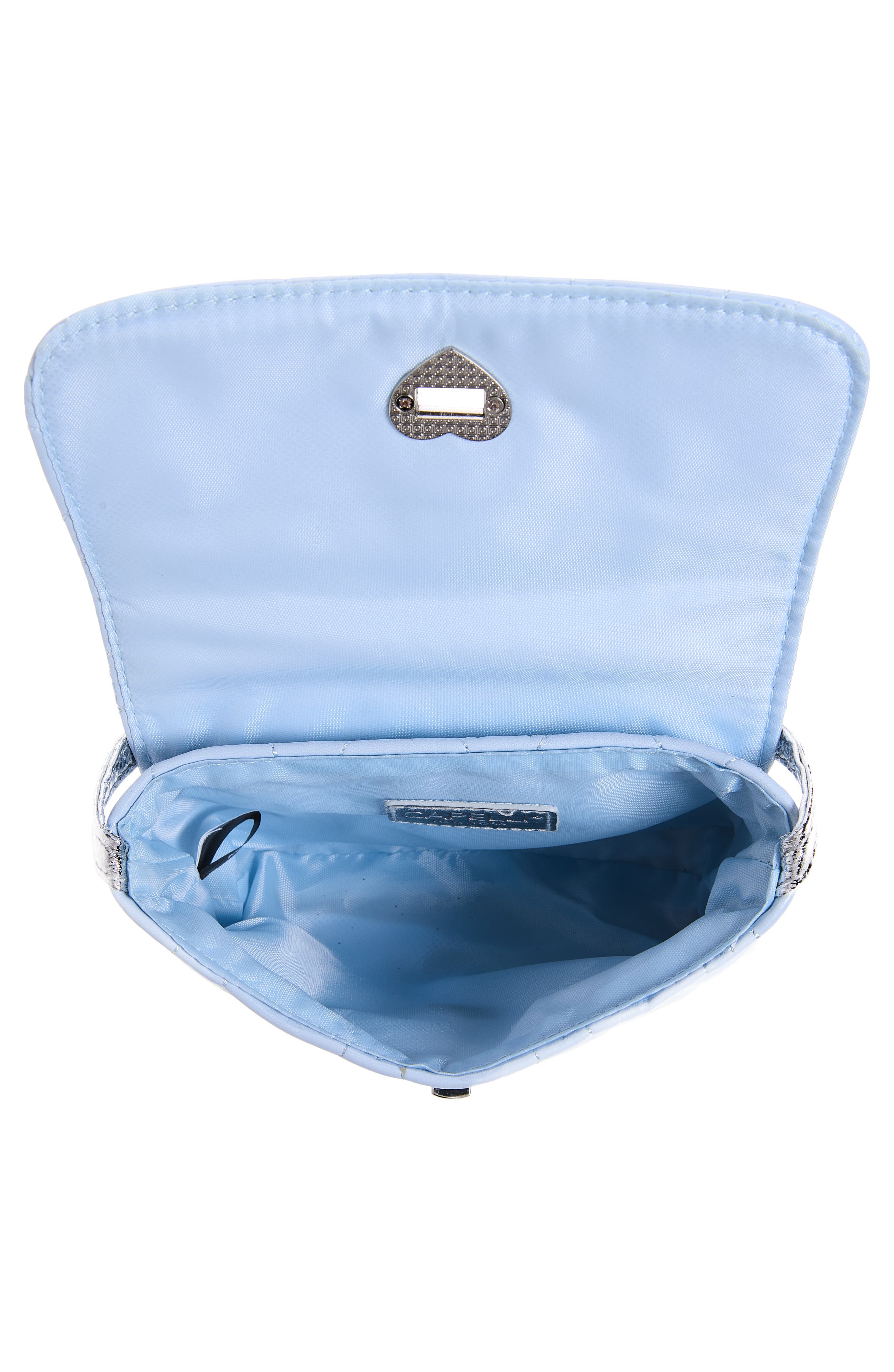 Kids' Quilted Heart Faux Leather Handbag, Alternate, color, LIGHT BLUE