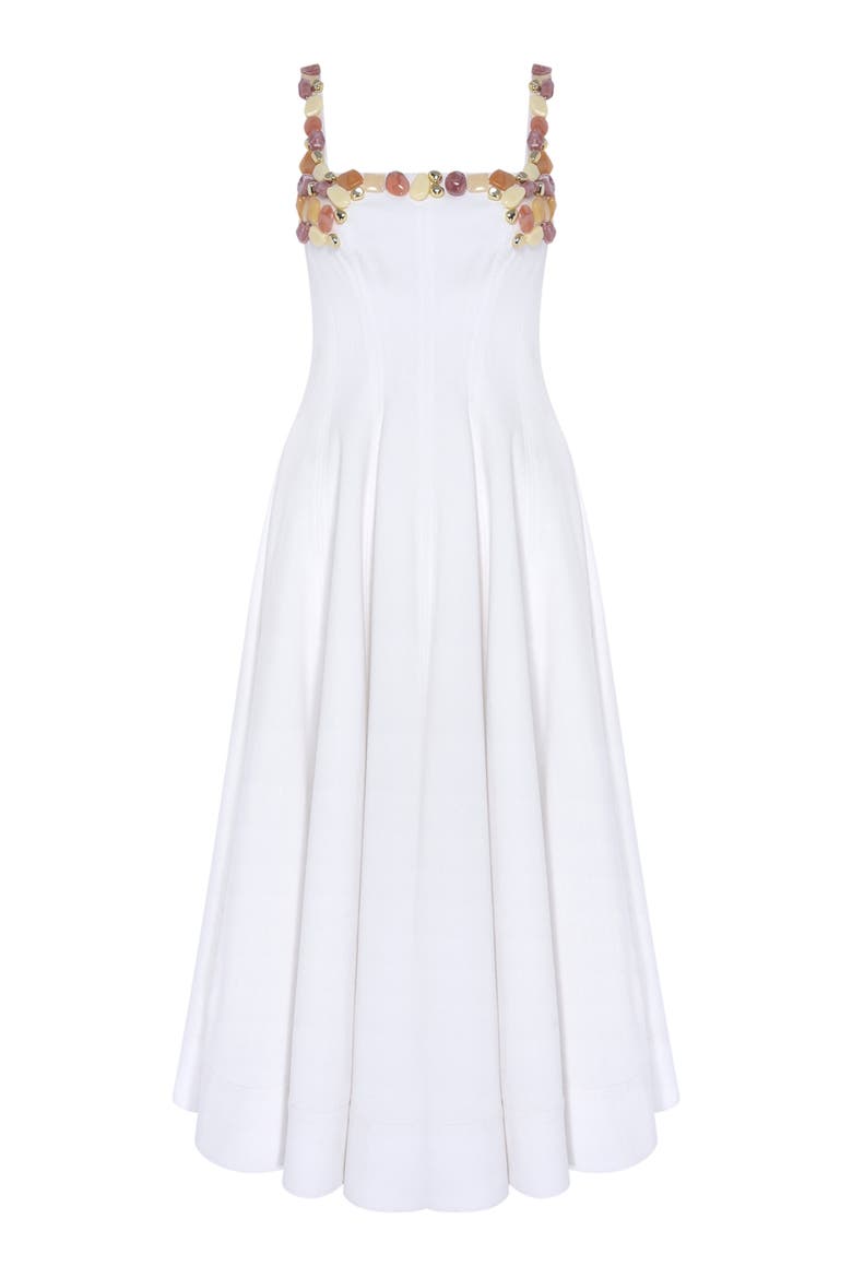 Gabriela Linen Midi Dress, Alternate, color, BLACK