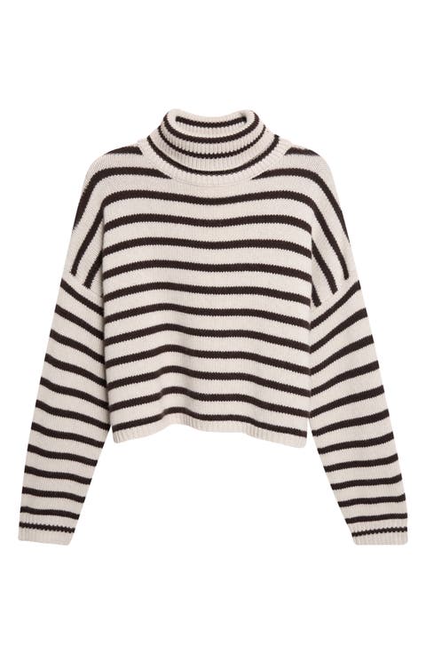 Zerlina Stripe Cashmere Turtleneck Sweater