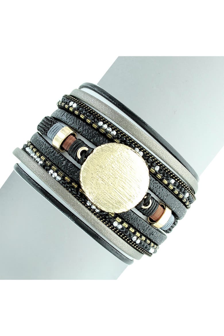 Blair Layered Magnetic Bracelet, Main, color, GOLD-BLACK