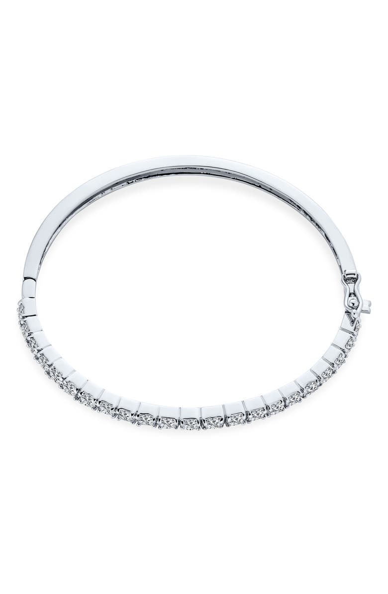 BLING JEWELRY Cubic Zirconia Hinged Bangle Bracelet, Alternate, color,