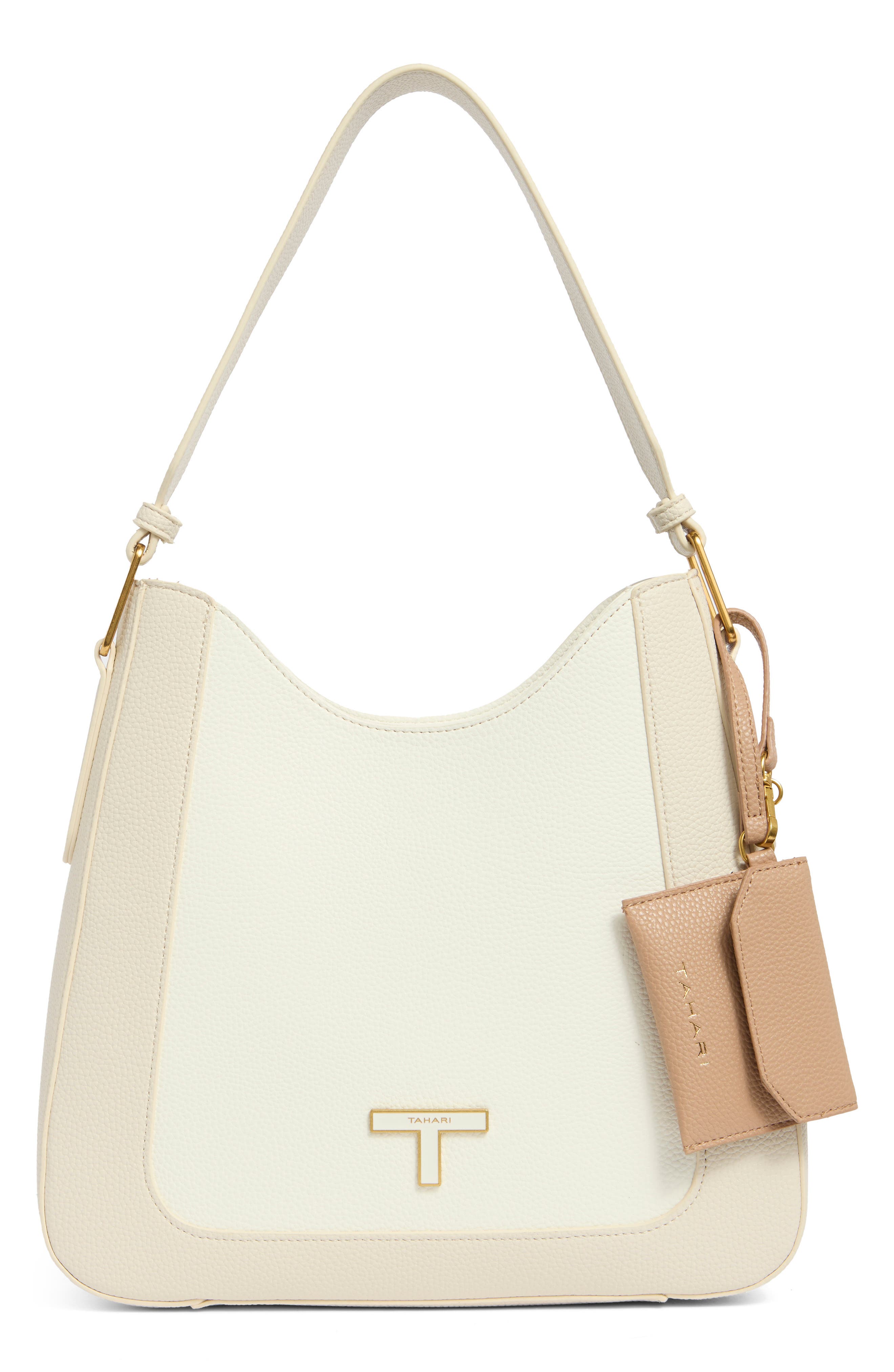 T Tahari Jody Shoulder Bag, Main, color, Eggshell Block