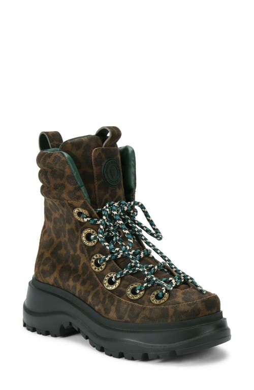Kurt Geiger Kensington Crystal-embellished Leopard Boots In Brown