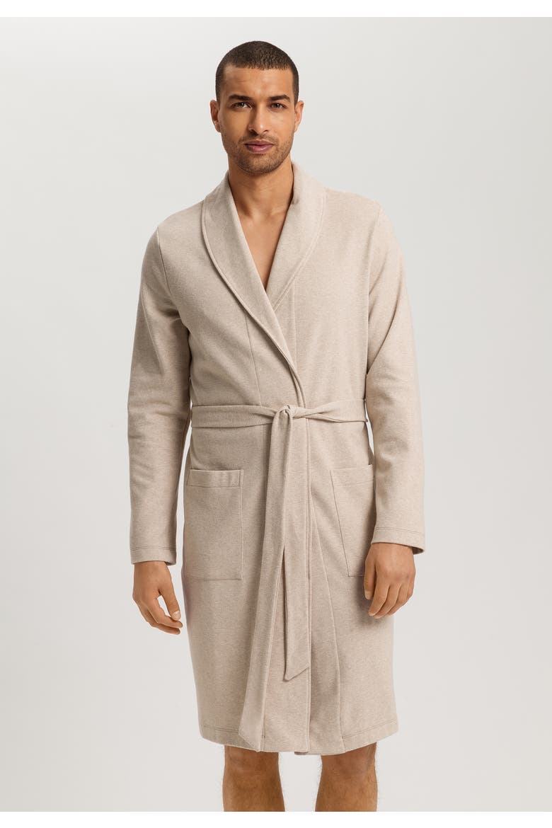 Cozy Living Organic Cotton Soft Jersey Robe, Alternate, color, Camel Melange