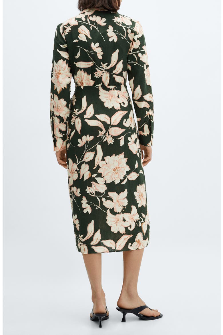 Carola Tie Waist Long Sleeve Dress, Alternate, color, GREEN
