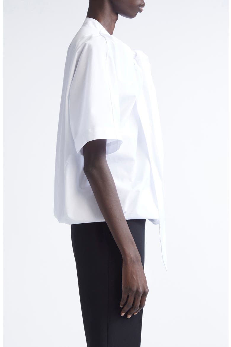 Curbin Bow Neck Cotton T-Shirt, Alternate, color, WHITE