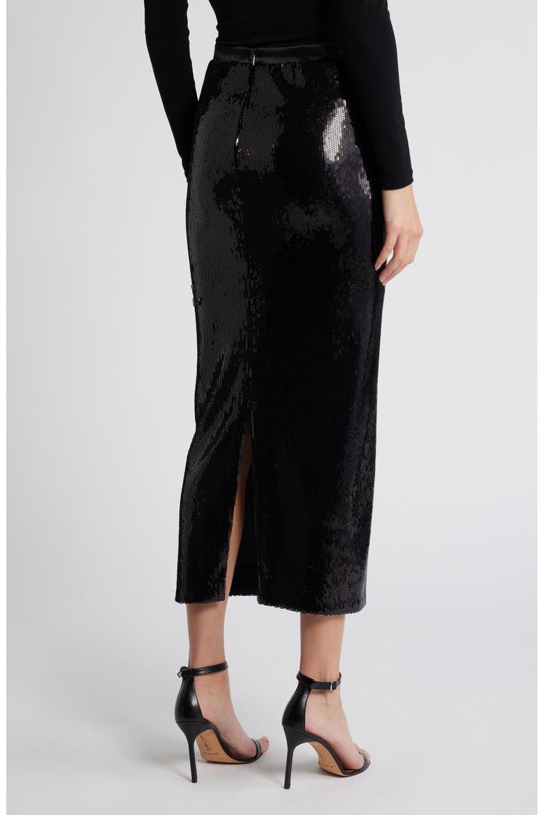 Eluxia Sequin Midi Skirt, Alternate, color, BLK