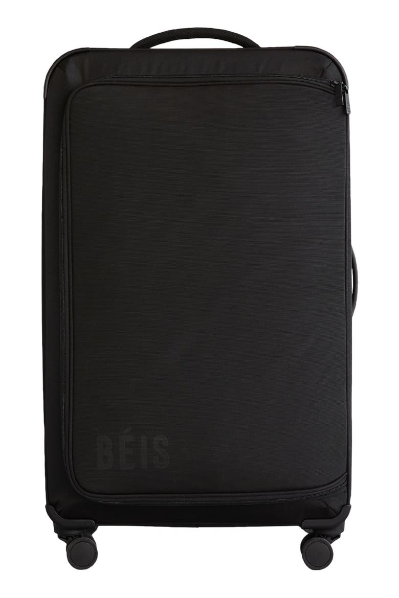 29-Inch Soft Sided Collapsible Spinner Check-In Luggage, Alternate, color, BLACK