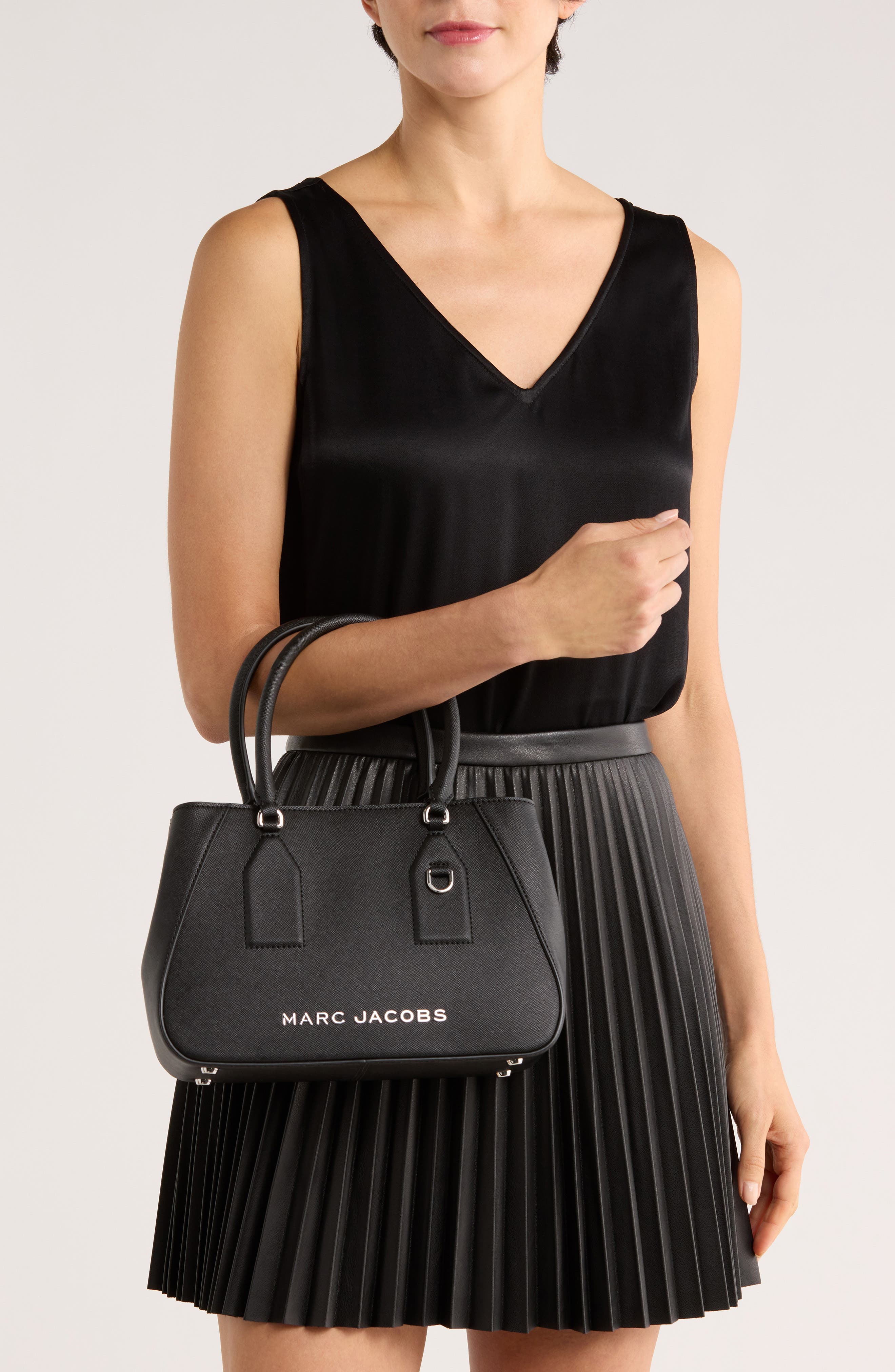 Marc Jacobs Small Trademarc 2.0 Satchel, Alternate, color, Black