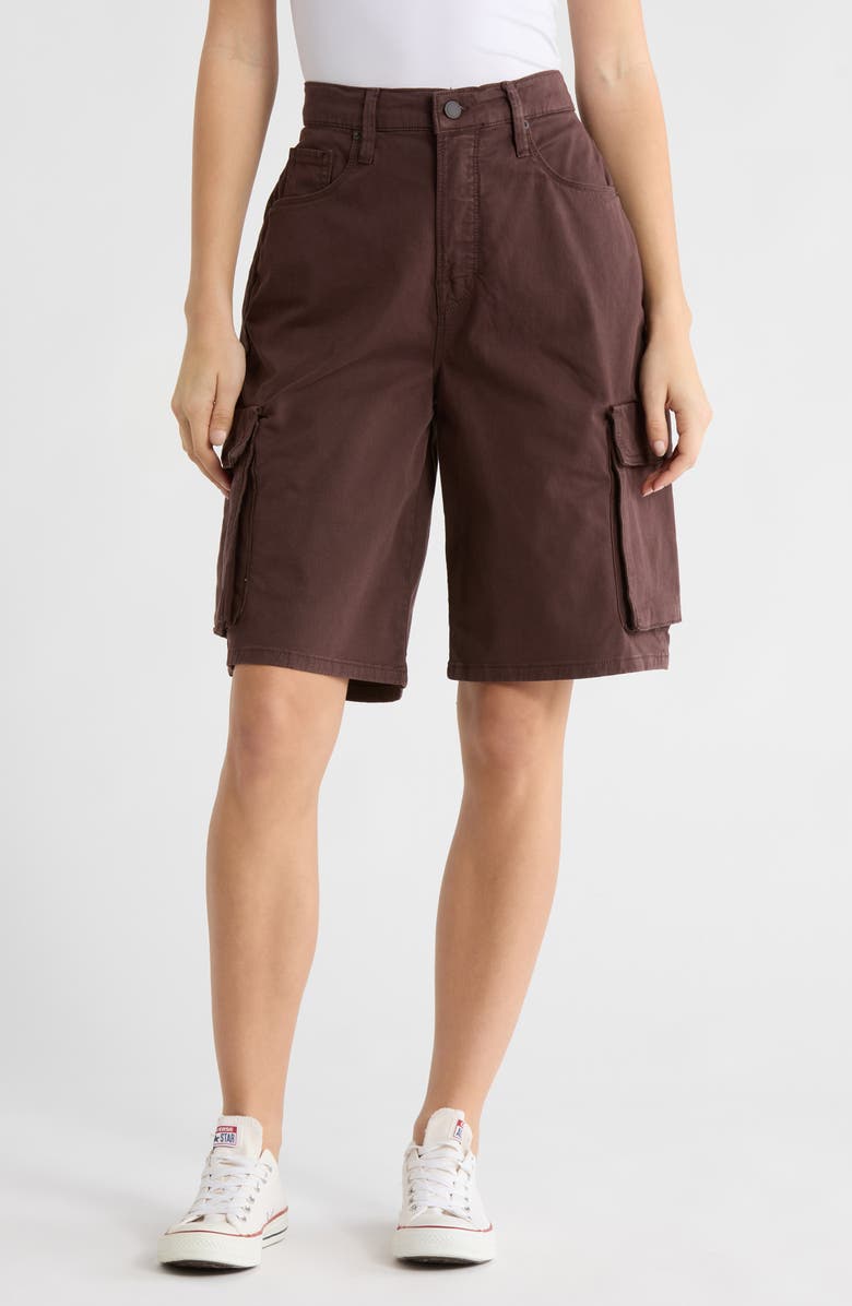 Good American Twill Cargo Shorts, Main, color, Bark003