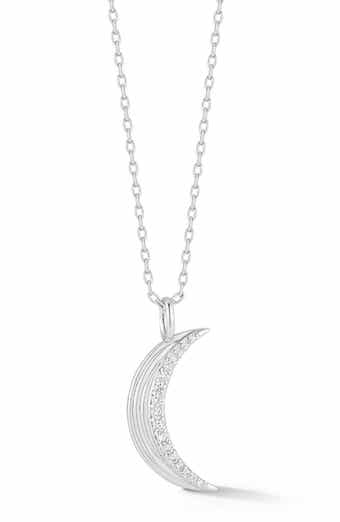Cubic Zirconia Moon Pendant Necklace
