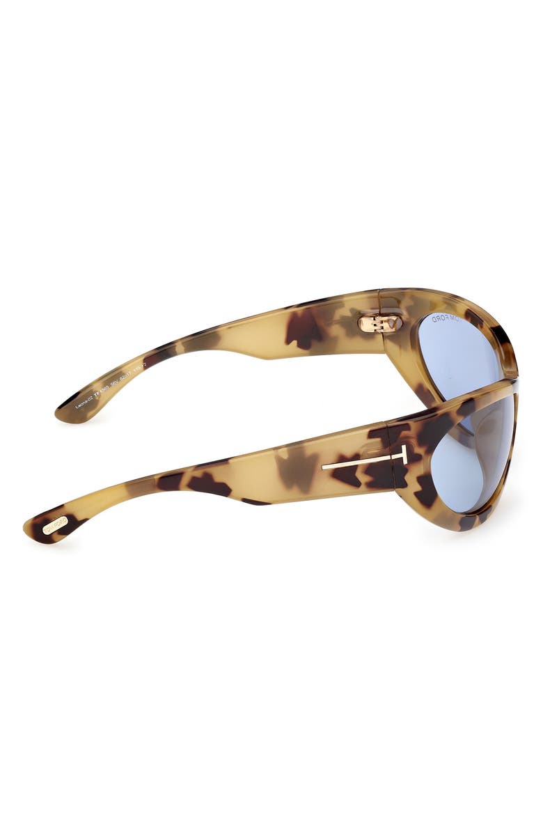 TOM FORD Leona 62mm Cat Eye Sunglasses, Alternate, color, Tokyo Tortoise / Bright Blue