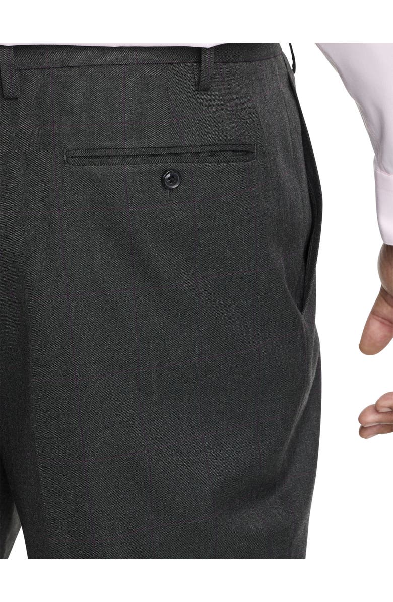 Tallia Windowpane Suit Pants, Alternate, color, Charcoal