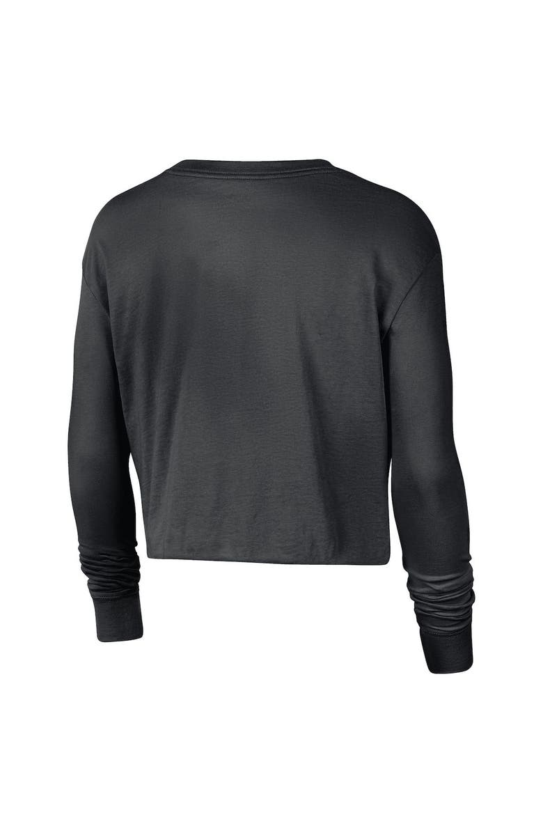 Nike Women's Nike Black UCLA Bruins 2-Hit Cropped Long Sleeve Logo T-Shirt, Alternate, color,